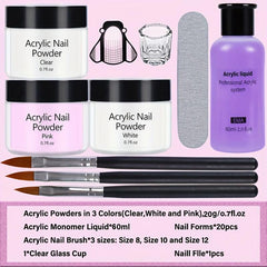 Acrylic Nail Powder Monomer Liquid Nail Art Manicure Set Kit