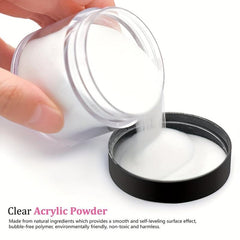 Acrylic Nail Powder Set: 20gx3 Pink, 15gx3 Clear