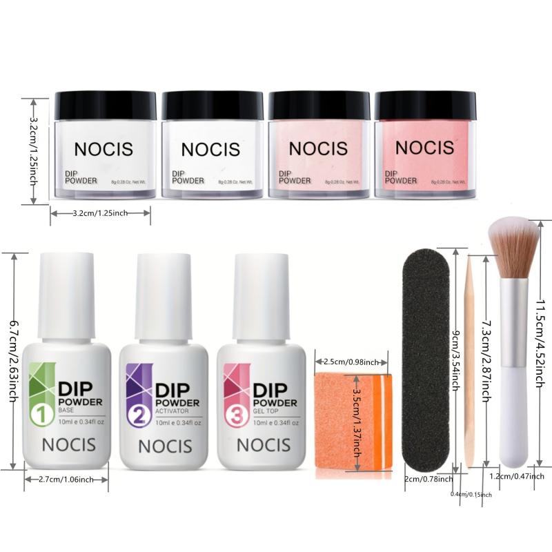 11 Pcs Dip Powder Nail Kit Starter - Clear Nude Pink Acrylic Dip Powder Set