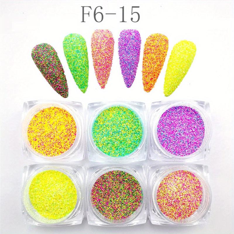 6 Boxes Silver Nail Glitter Set for Nail Art