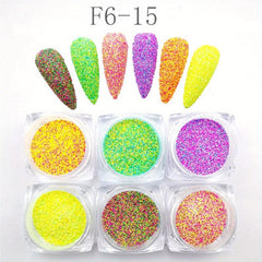 6 Boxes Silver Nail Glitter Set for Nail Art