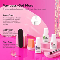 Dip Powder Nail Kit Starter 4 Colors Hot Pink Summer Nude Pink