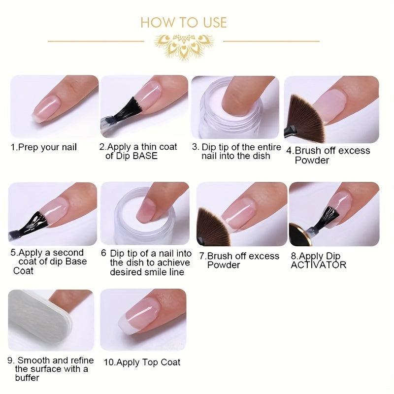 Nude Pink Dipping Powder Set French Nail Art Manicure DIY Kit