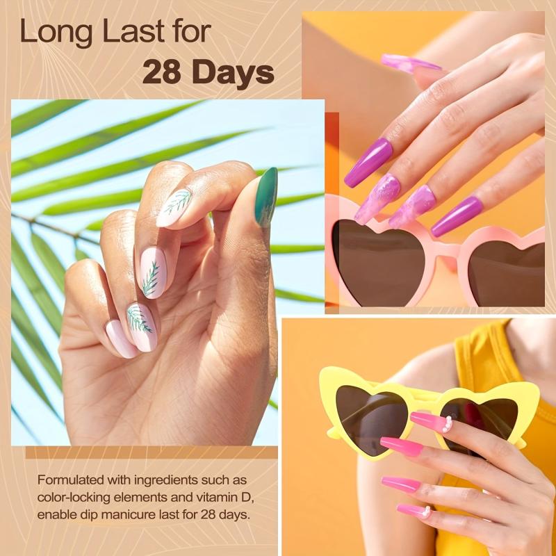 36 Colors Dip Powder Nail Kit Starter Set for Home Salon Nail Art Designs