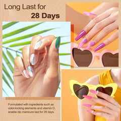 36 Colors Dip Powder Nail Kit Starter Set for Home Salon Nail Art Designs