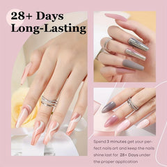 11 Pcs Dip Powder Nail Kit Starter Set with 4 Colors Pink Gray Acrylic System