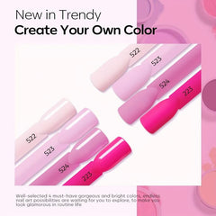 Dip Powder Nail Kit 4 Colors Hot Pink Bright Dipping Powder Set