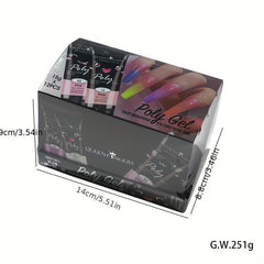 12 Pcs Quick Extension Nail Gel Polish Sequin Polish Crystal Nail Polish