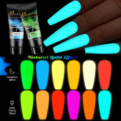12 Pcs Quick Extension Nail Gel Polish Sequin Polish Crystal Nail Polish