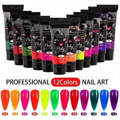 12 Pcs Quick Extension Nail Gel Polish Sequin Polish Crystal Nail Polish