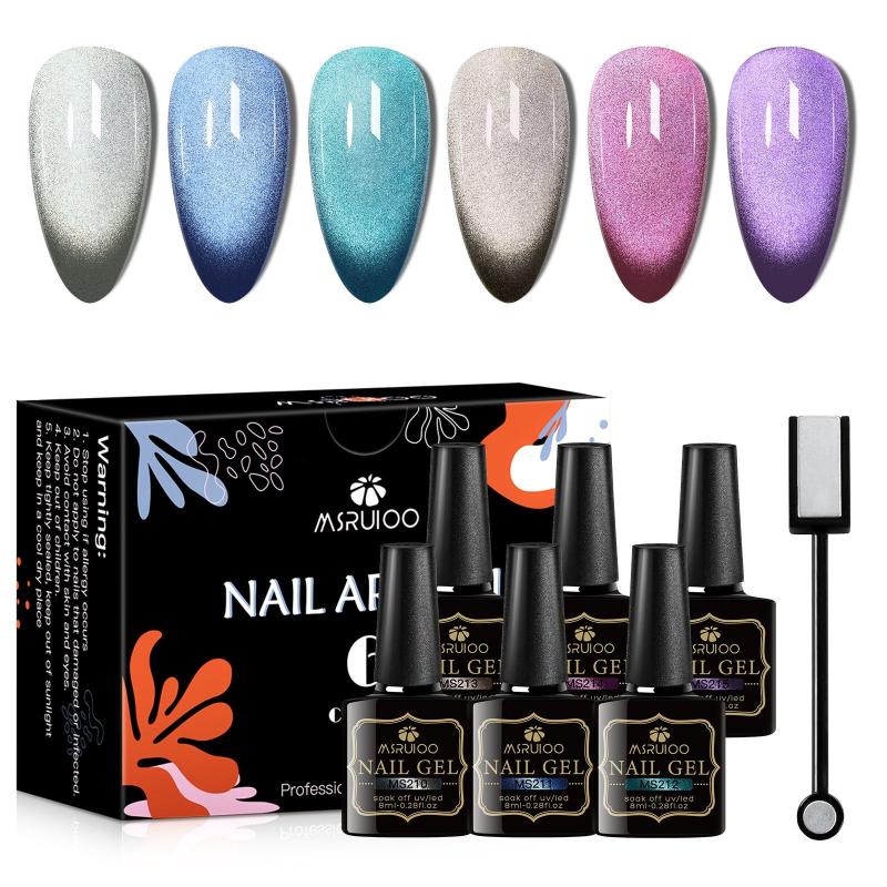 Cat Eye Gel Nail Polish Set 6pcs with Magnet