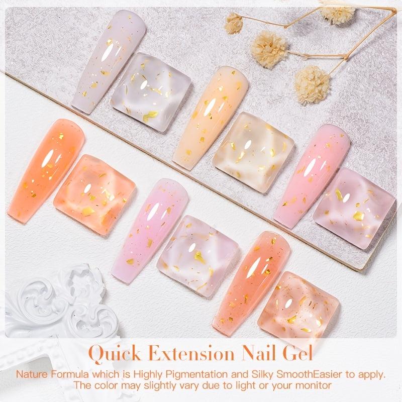Quick Extension Nail Gel for DIY Manicures in Pink Orange