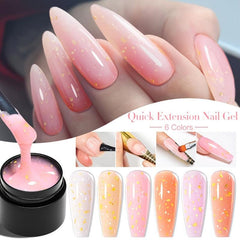Quick Extension Nail Gel for DIY Manicures in Pink Orange