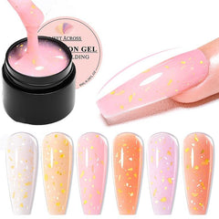 Quick Extension Nail Gel for DIY Manicures in Pink Orange