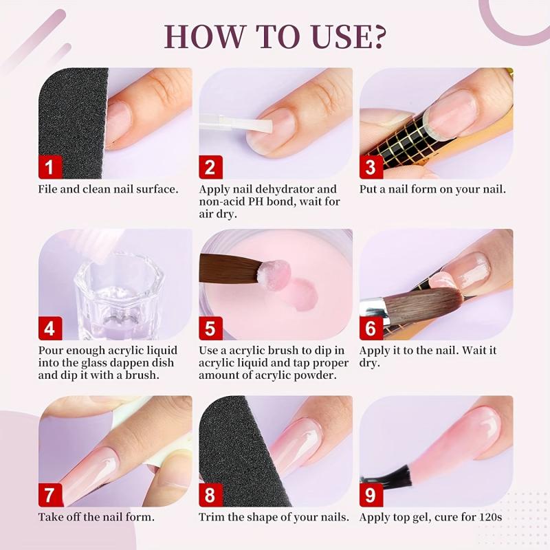 Pink Acrylic Powder 60g Nail System for Nail Extension Strengthen Nail