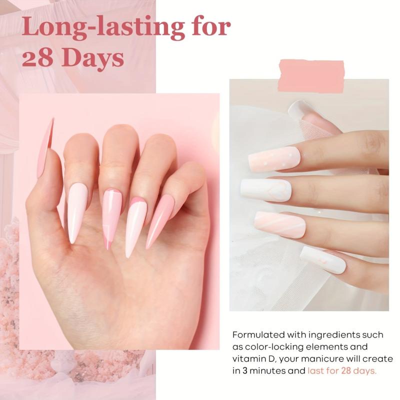 11 Pcs Dip Powder Nail Kit Starter 4 Colors Clear Nude Pink