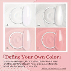 11 Pcs Dip Powder Nail Kit Starter 4 Colors Clear Nude Pink