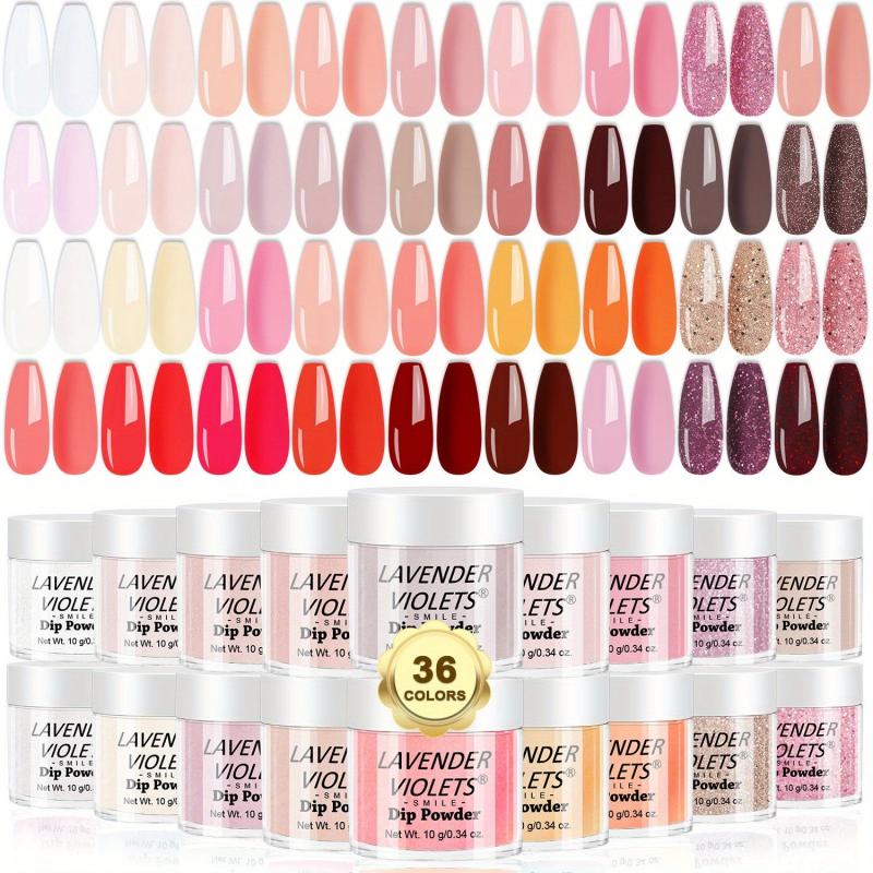 36 Colors Dip Powder Starter Kit Nude Pink Glitter Neutral French Acrylic Dippin