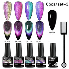 Cat Eye Gel Nail Polish Set with Magnetic Stick