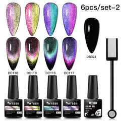 Cat Eye Gel Nail Polish Set with Magnetic Stick