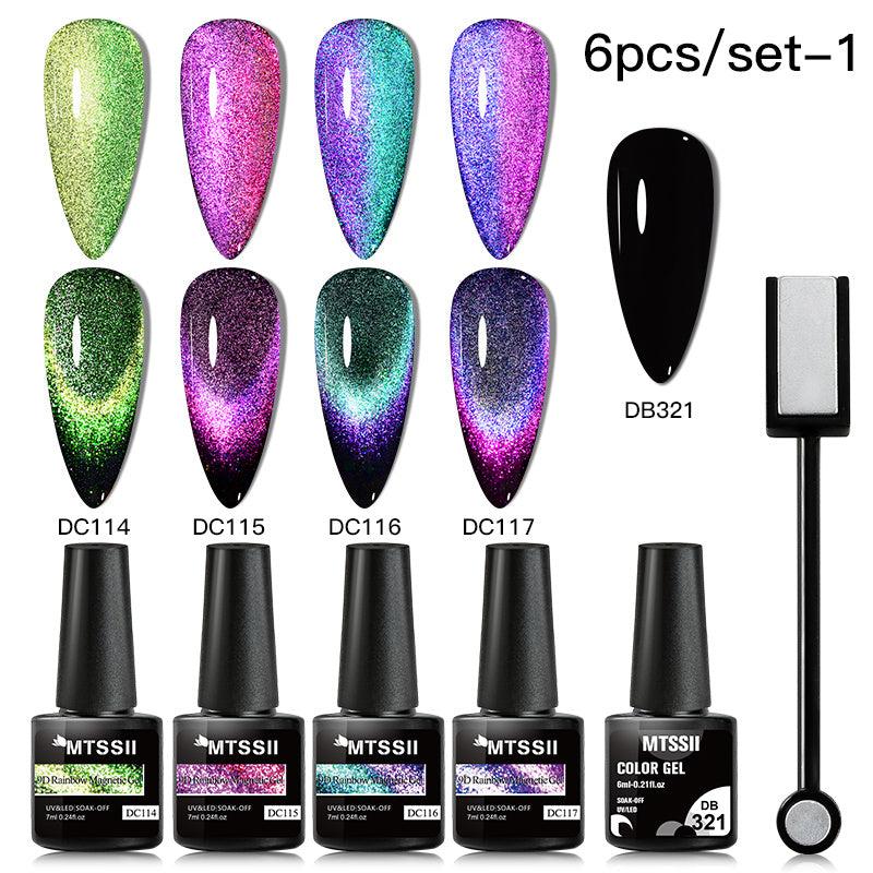 Cat Eye Gel Nail Polish Set with Magnetic Stick