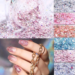Holographic Nail Glitter Flakes Mermaid Powder Nail Art 3D Sequins