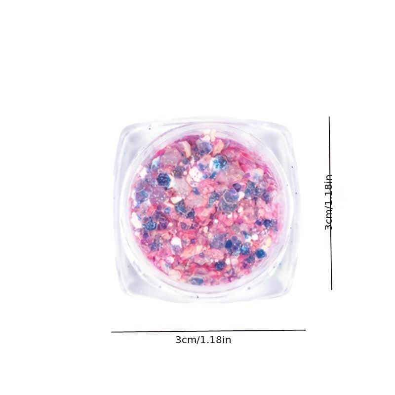 Holographic Nail Glitter Flakes Mermaid Powder Nail Art 3D Sequins