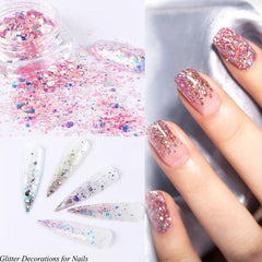 Holographic Nail Glitter Flakes Mermaid Powder Nail Art 3D Sequins