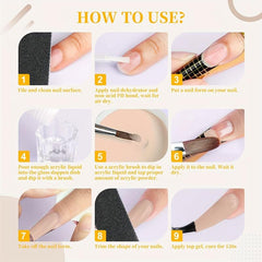 Nude Acrylic Powder 60g Nail Kit Set Strengthen Nail 3D Carving