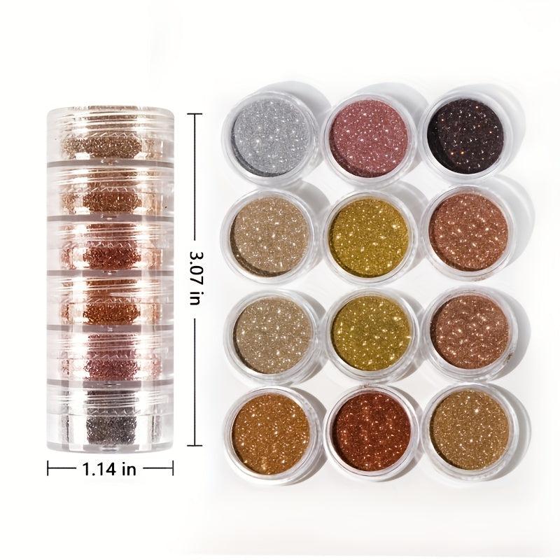 6 pcs Nail Art Sequins Glitter Kit - Shimmering Flakes for Nail Art Decoration