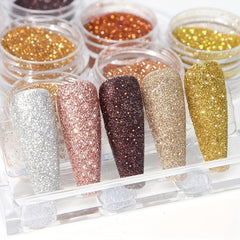 6 pcs Nail Art Sequins Glitter Kit - Shimmering Flakes for Nail Art Decoration