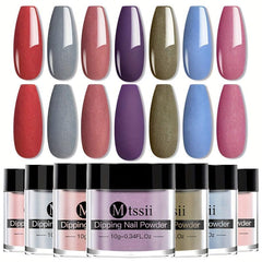 Spring Summer Dipping Nail Powder Solid Shining Glitter Powder Sticking