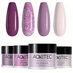 4 Colors Dip Powder Kit Purple Collection Dipping Powder