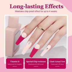 10 Pcs Dip Powder Nail Kit Starter 4 Colors Hot Pink Acrylic Dipping Powder