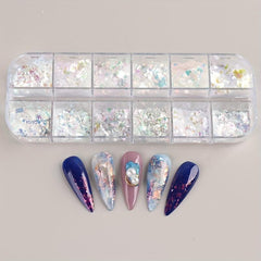 Iridescent Mermaid Sequin Glitter Powder for Nail Art