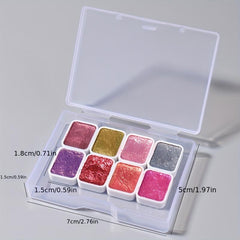 Blooming Gel Nail Polish 8 Colors Pearl Shimmer Watercolor Paints Glitter