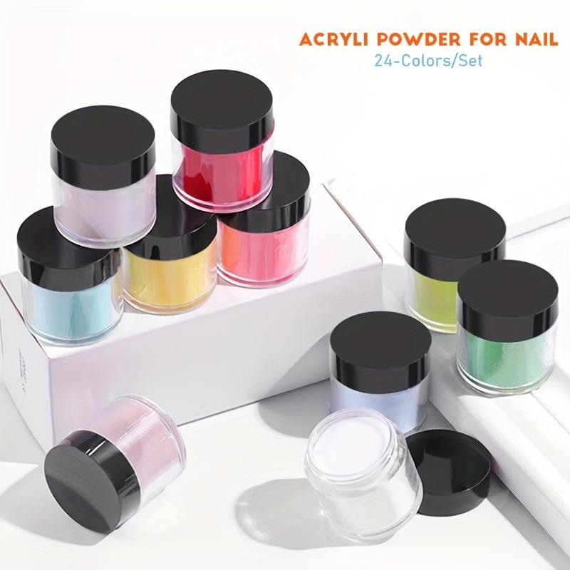 24 Colors Acrylic Nail Powder Set for 3D Manicure Extension