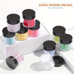 24 Colors Acrylic Nail Powder Set for 3D Manicure Extension