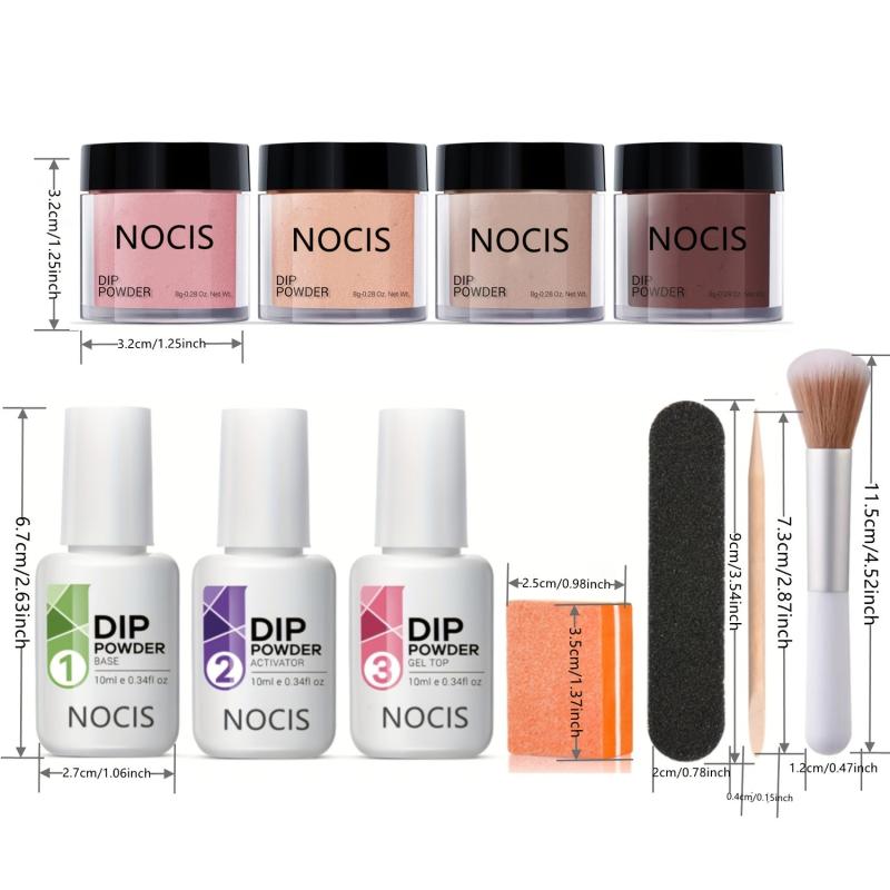 Dip Powder Nail Kit Starter Set with 4 Colors Nude Brown Acrylic