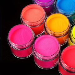 9 Colors Neon Pigment Powder 10ml for Nail Glitter, Extensions, Carving