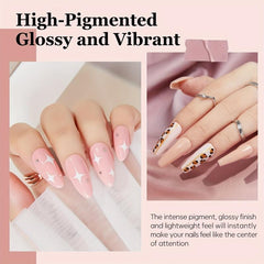 Nude Pink Glitter Dip Powder Nail Kit for Beginners with Base Coat and Activator