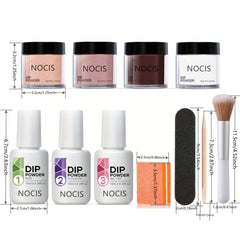 Dip Powder Nail Kit Brown Acrylic Dipping System