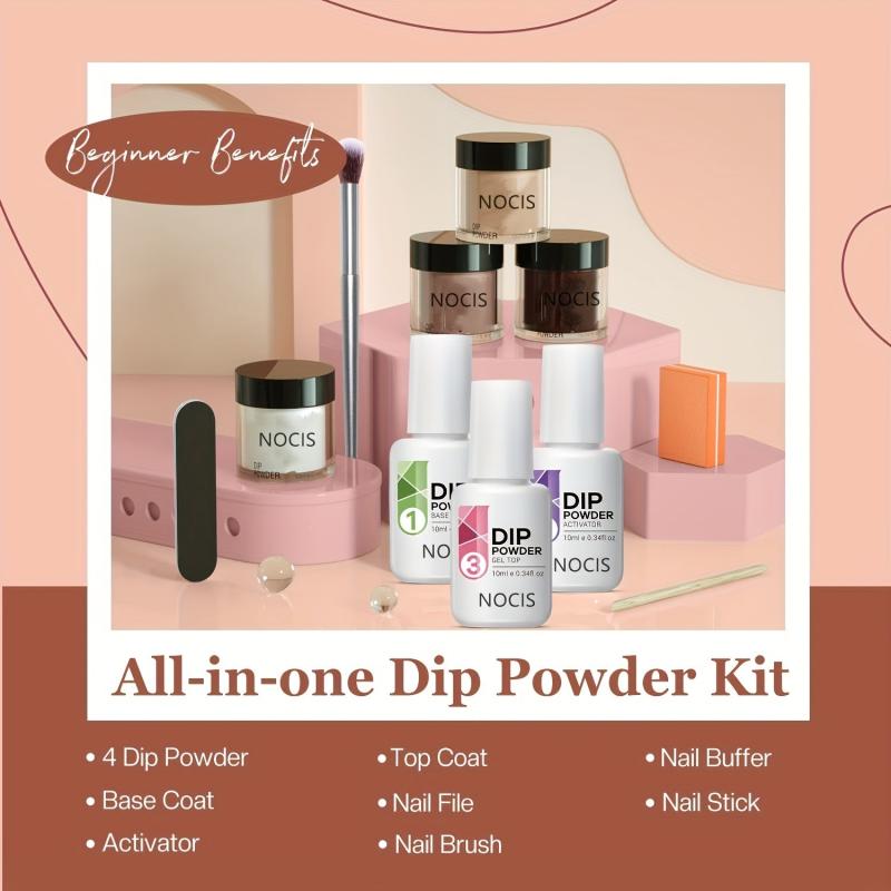 Dip Powder Nail Kit Brown Acrylic Dipping System