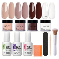 Dip Powder Nail Kit Brown Acrylic Dipping System