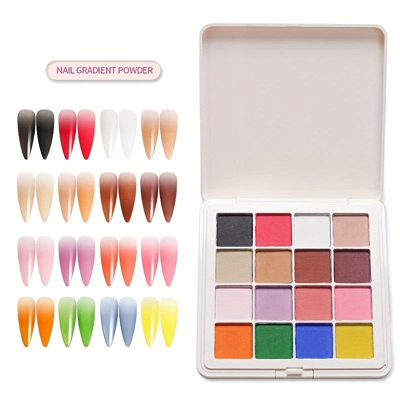Dip Nail Powder Kit 16 Colors Metallic Mirror Effect Aurora Chameleon Pigment