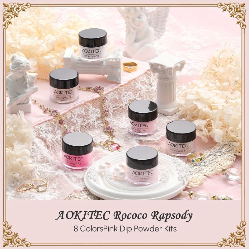 Dip Powder Starter Set Nude Pink Glitter Silver French Nail Art Kit Manicure DIY