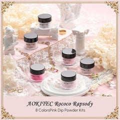 Dip Powder Starter Set Nude Pink Glitter Silver French Nail Art Kit Manicure DIY