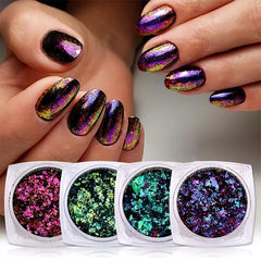 Nail Flakes Iridescent Glitter Holographic Foils For Nails