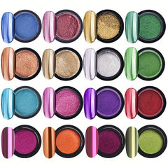 20 Colors Holographic Laser Nail Art Powder - Create Mirror Effect