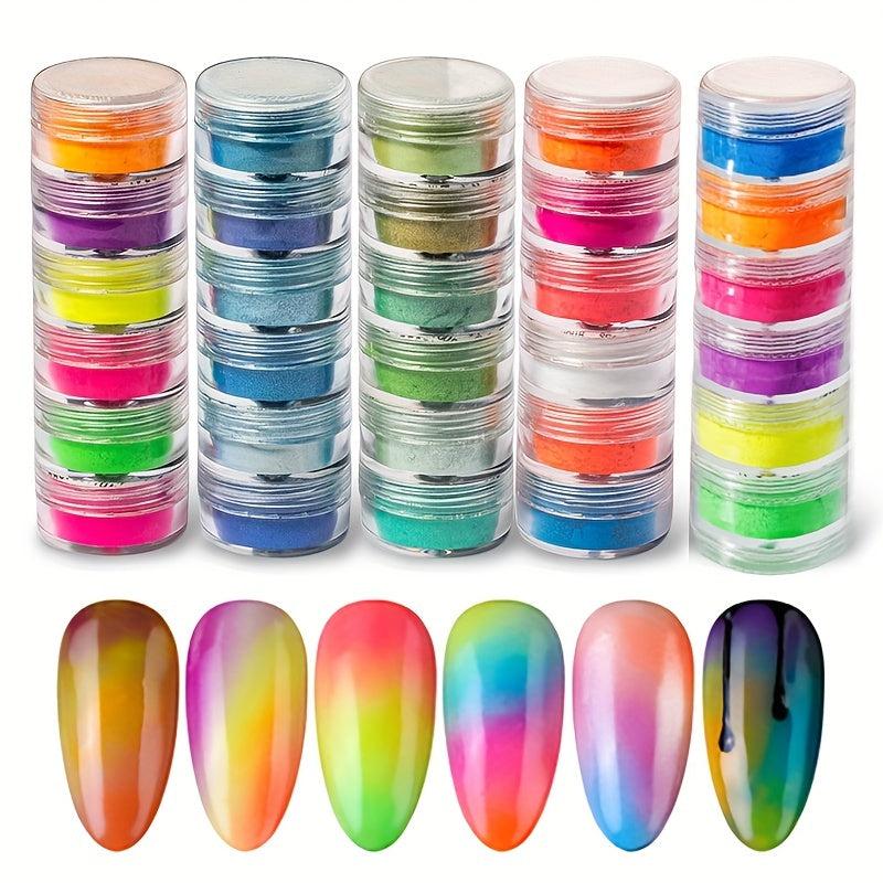 Neon Nail Art Pigment Powder Glitter Eyeshadow Makeup Tool